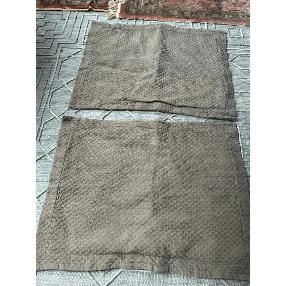 Restoration Hardware Vintage-Washed Diamond Matelasse 2 Pillow Shams STANDARD